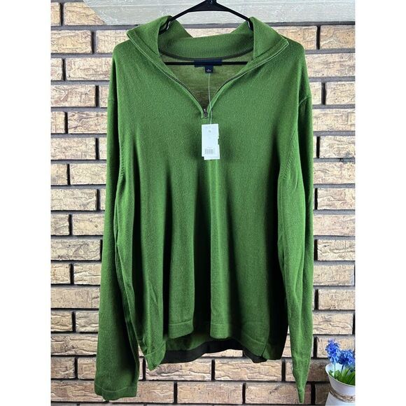 Banana Republic‎ 1/4 Zip Sweater Green Pullover - Picture 1 of 7
